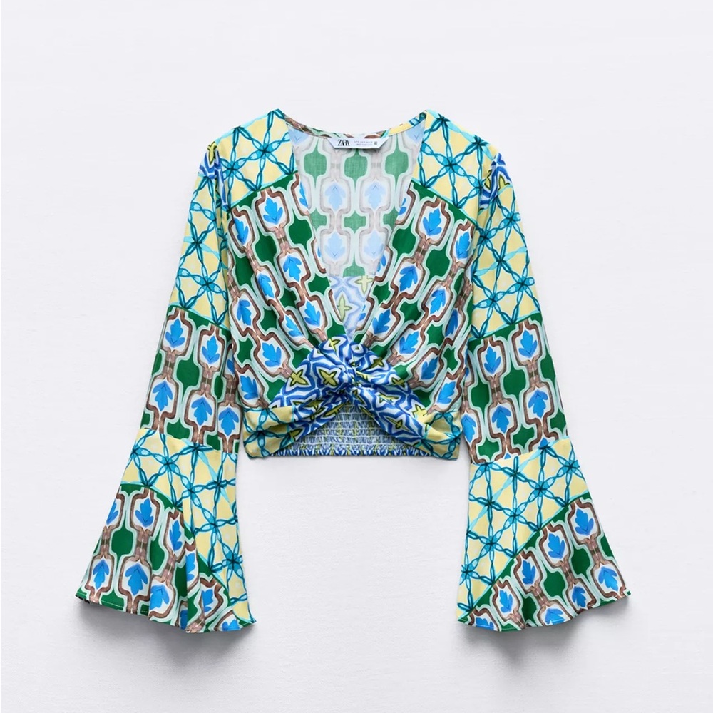 Zara Printed Long Sleeve Top